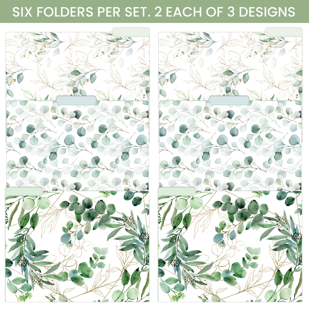 File Folder Set, 6 Pack, Eucalyptus
