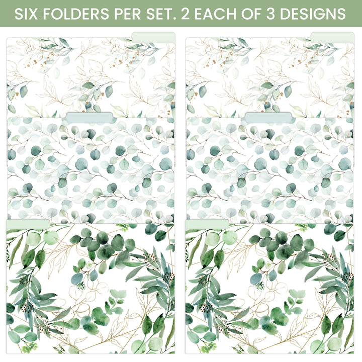 File Folder Set, 6 Pack, Eucalyptus