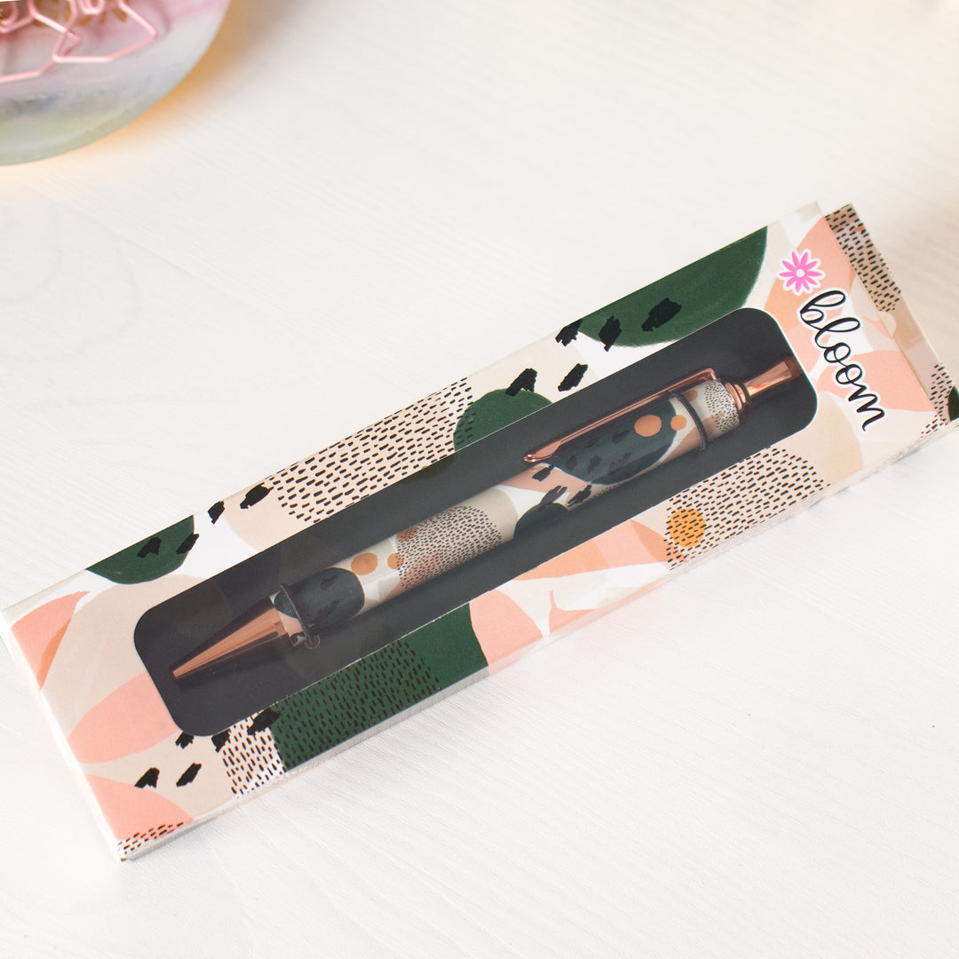 Planner Pen, Green Modern Abstract
