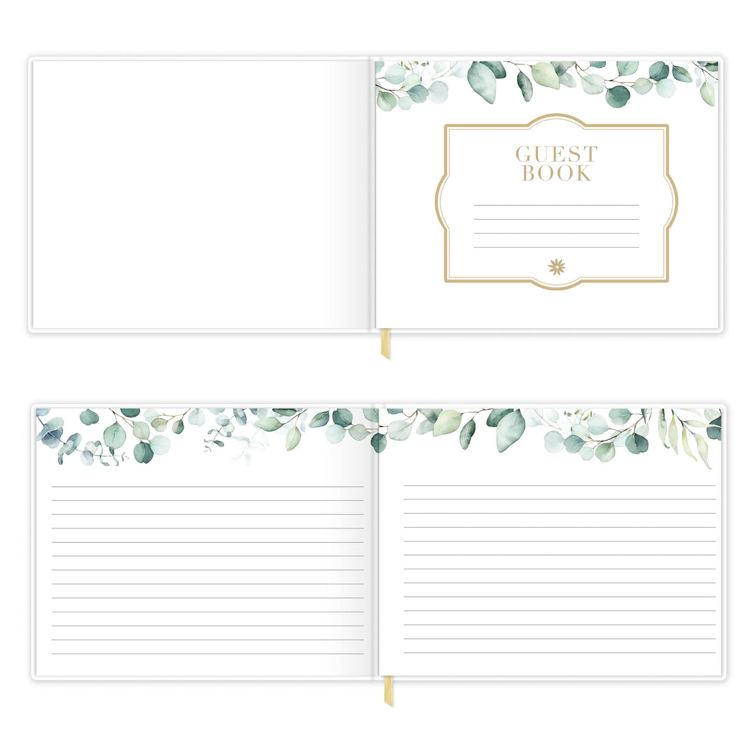 Guest Book, Boho Greenery