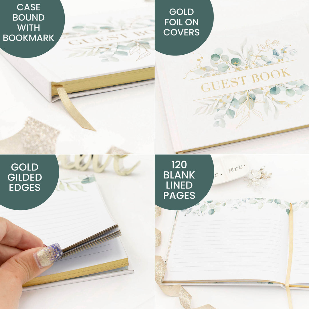 Guest Book, Boho Greenery