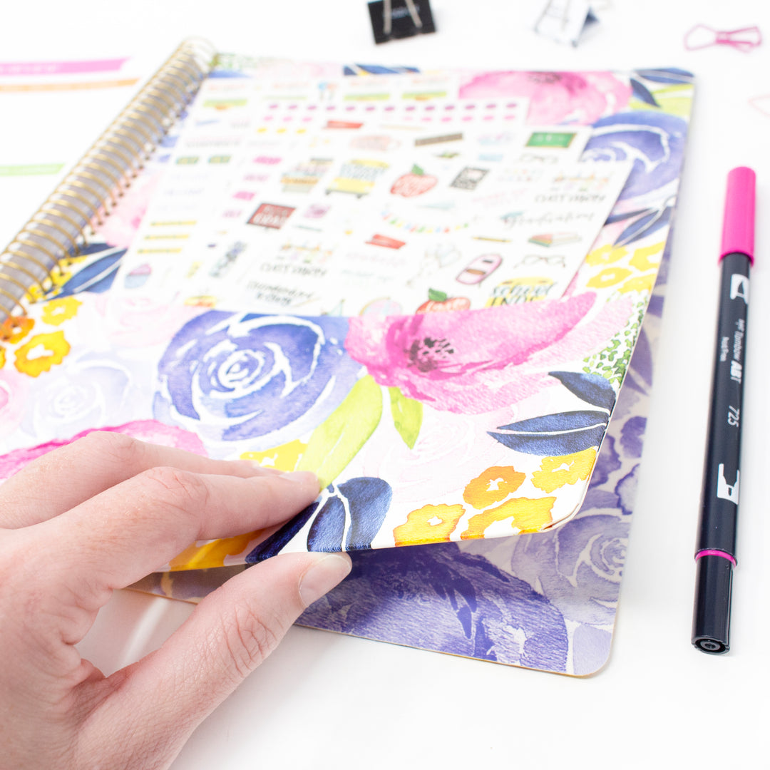 Undated Teacher Planner & Calendar, Watercolor Floral