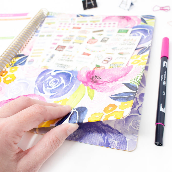 Undated Teacher Planner & Calendar, Watercolor Floral