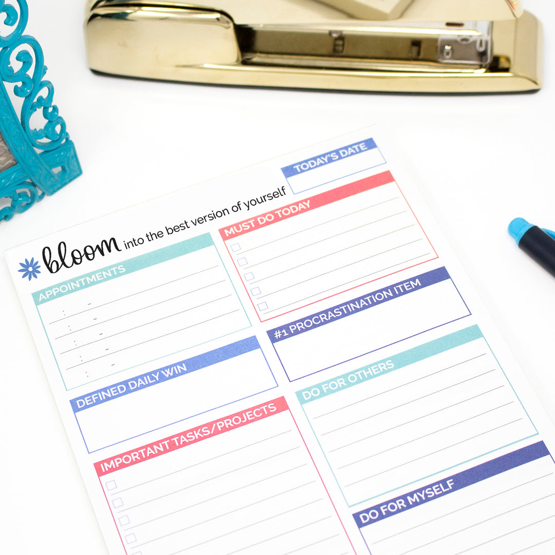 Planning Pad, 6" x 9", Double Sided Planning Pad, Teal