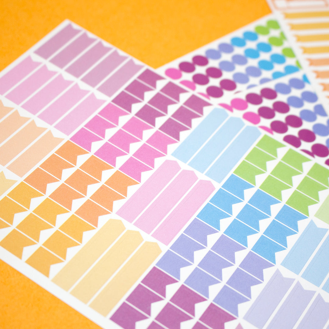 Planner Stickers, Color Coding Pack, Bright