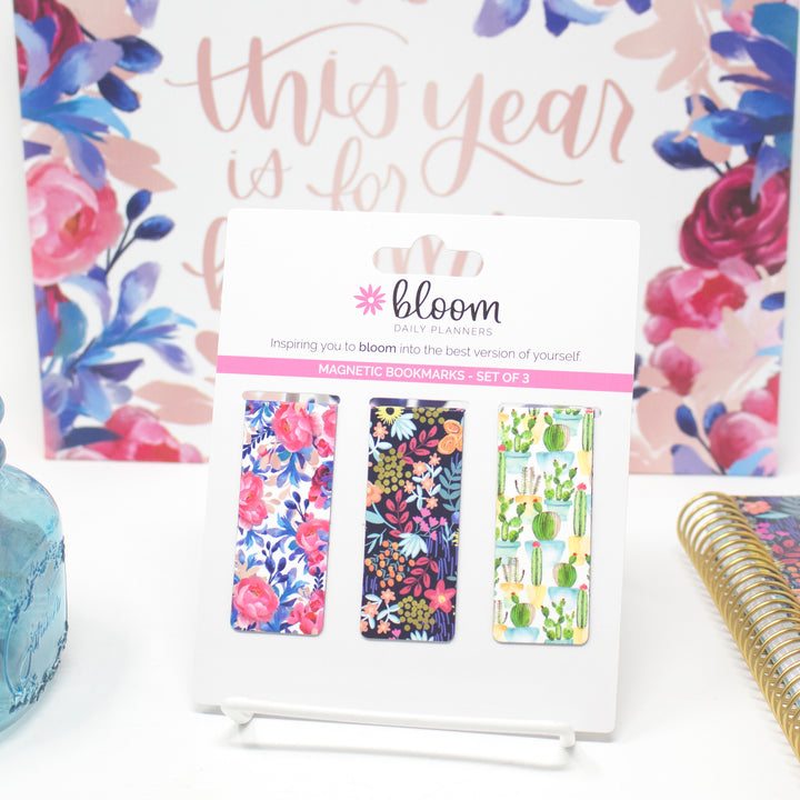 Magnetic Bookmarks, Botanical, Set of 3