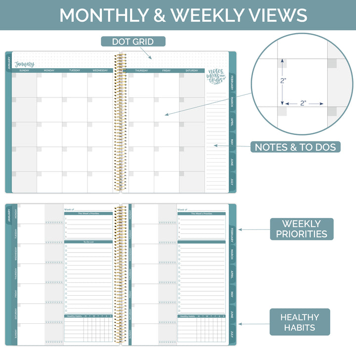 Undated Ultimate Planner & Calendar, Interchangeable Cover