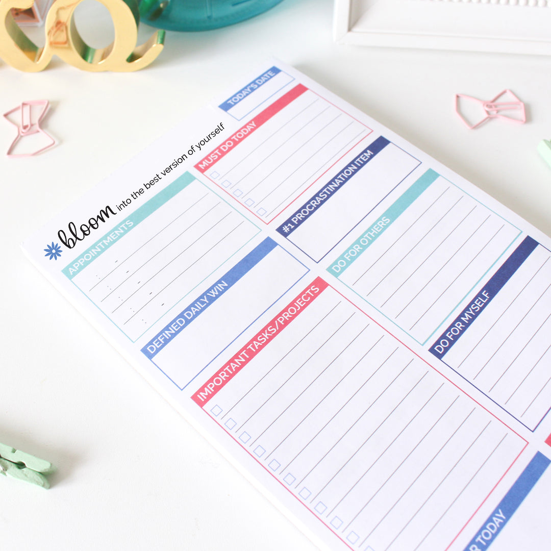 Planning Pad, 6" x 9", Double Sided Planning Pad, Teal