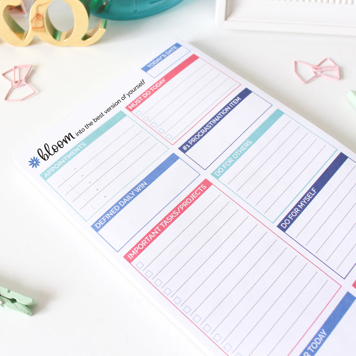 Planning Pad, 6" x 9", Double Sided Planning Pad, Teal