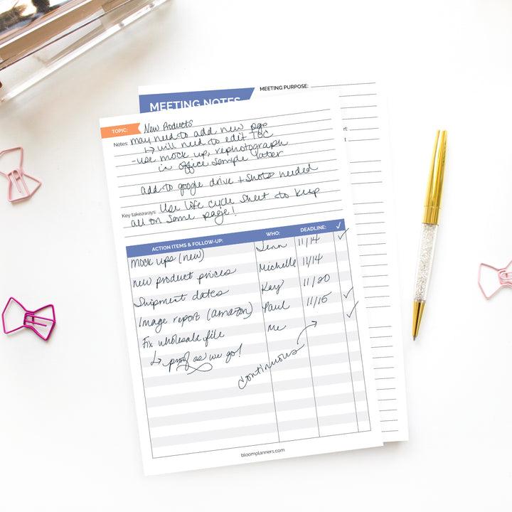 Planning Pad, 6" x 9", Double Sided Meeting Notes, Neutral