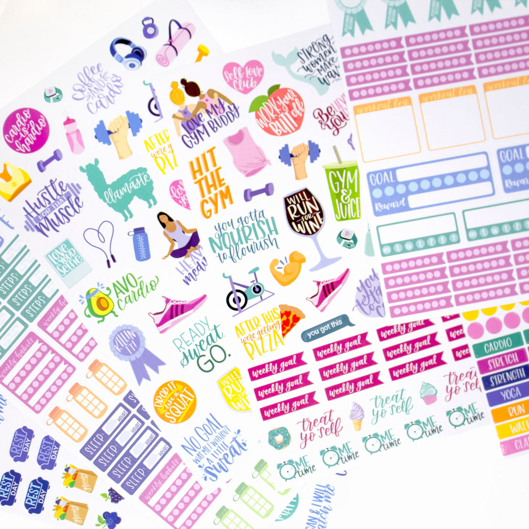 Planner Stickers, Fitness & Healthy Living Pack
