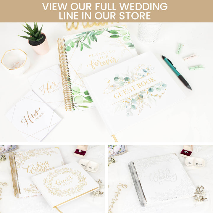 Guest Book, Gold Floral