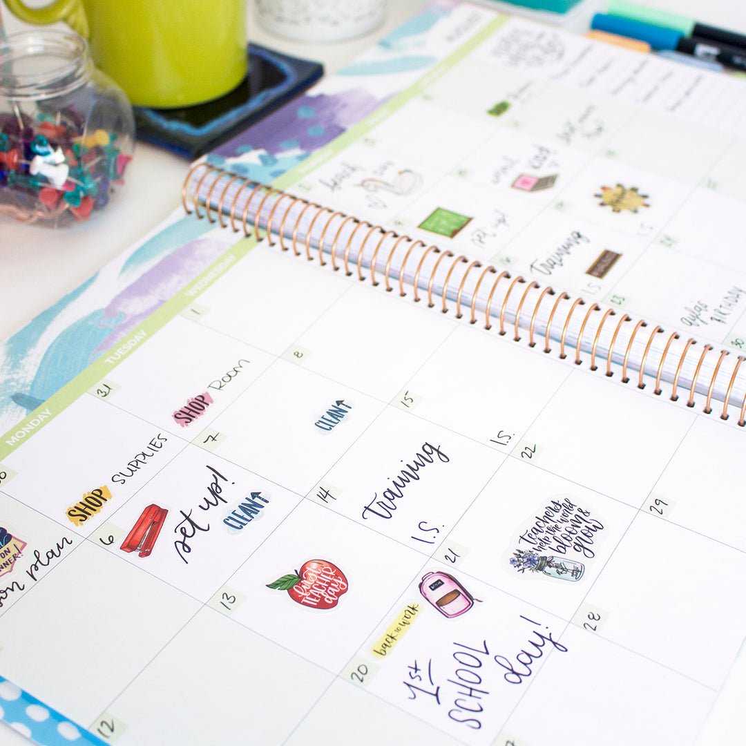 Undated Teacher Planner & Calendar, Learn with Joy