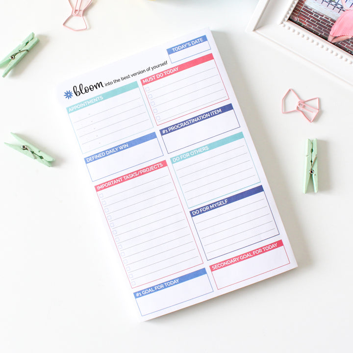 Planning Pad, 6" x 9", Double Sided Planning Pad, Teal