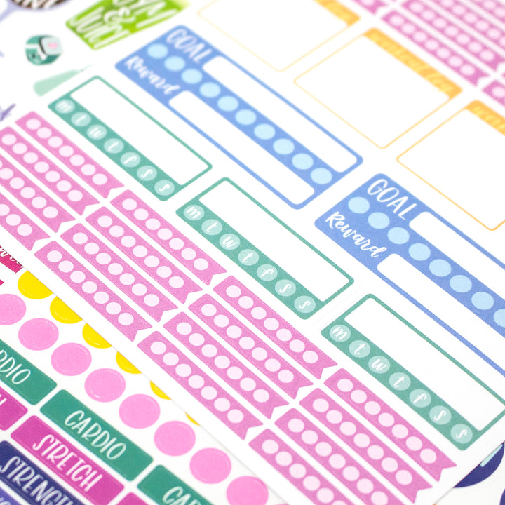 Planner Stickers, Fitness & Healthy Living Pack