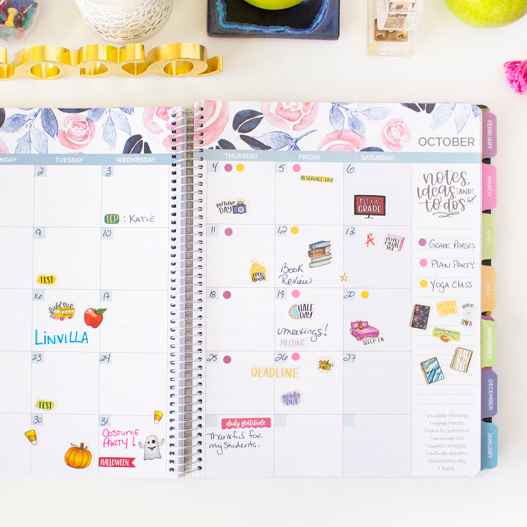 Undated Teacher Planner & Calendar, Chalkboard