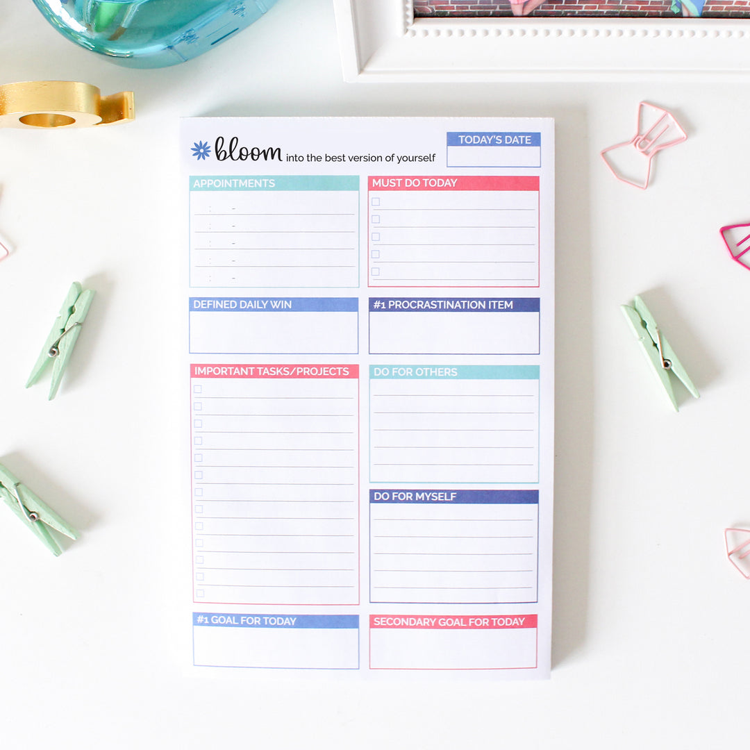 Planning Pad, 6" x 9", Double Sided Planning Pad, Teal