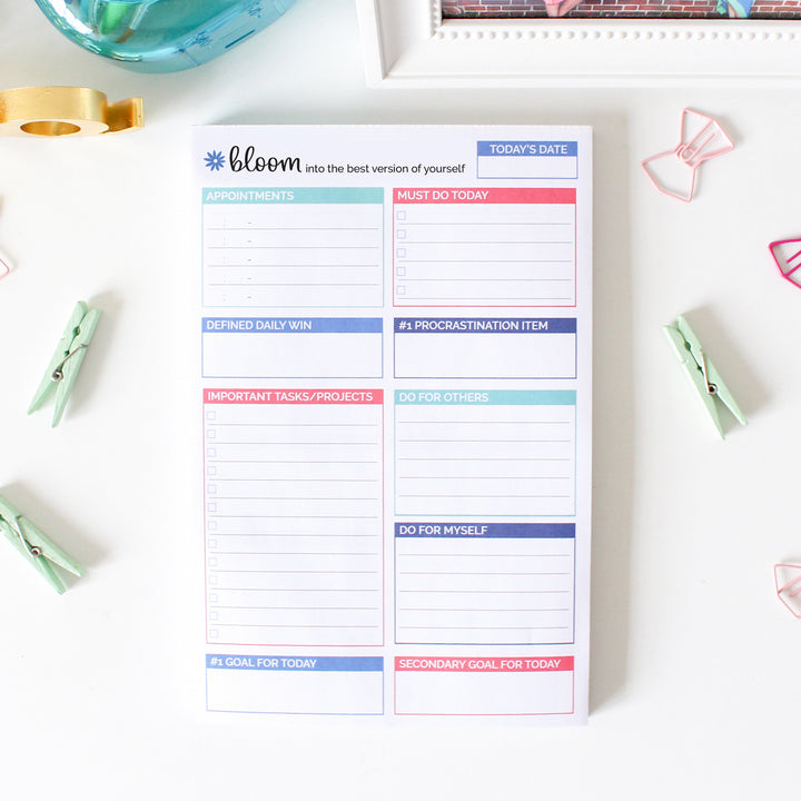 Planning Pad, 6" x 9", Double Sided Planning Pad, Teal