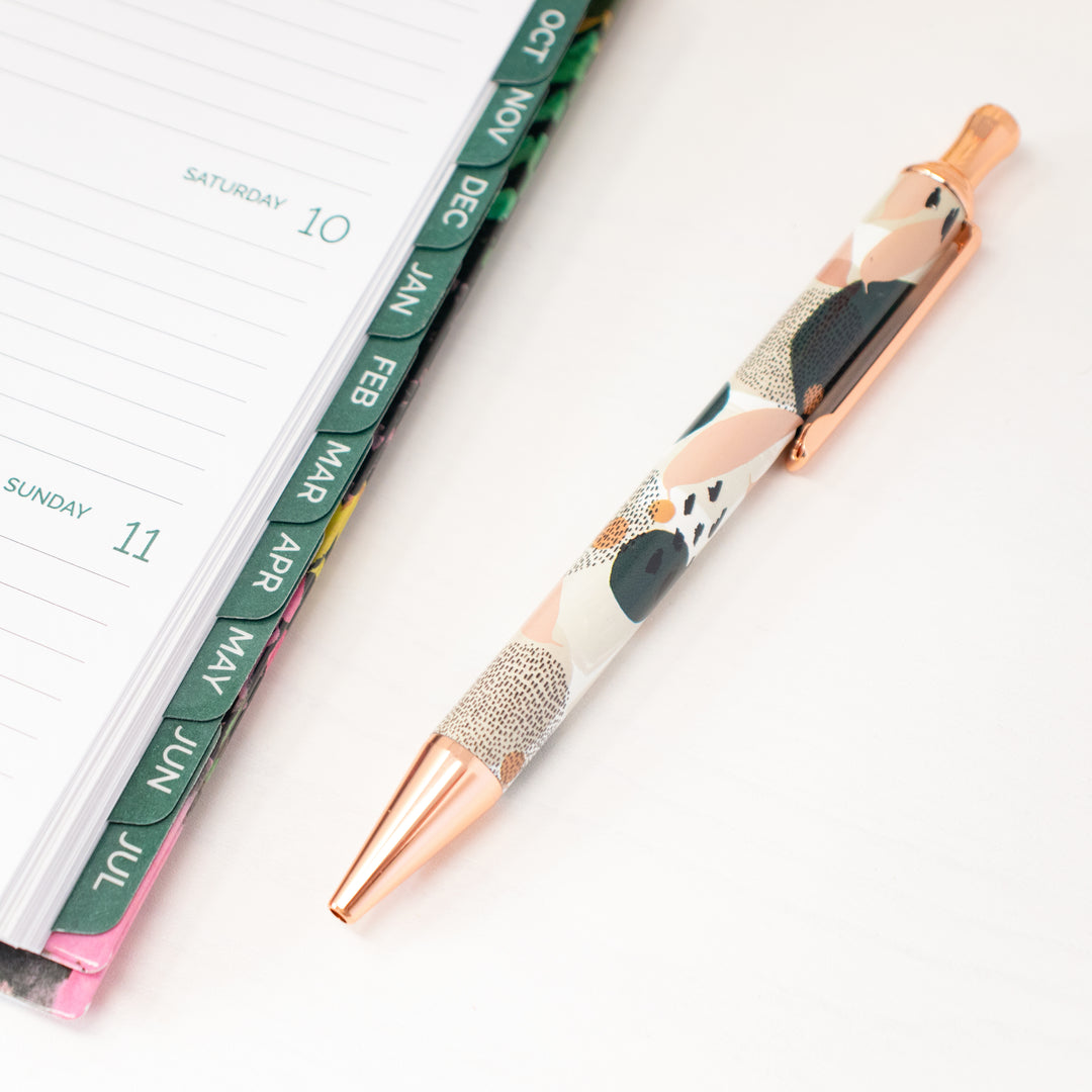 Planner Pen, Green Modern Abstract