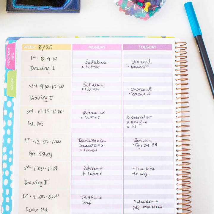 Undated Teacher Planner & Calendar, Learn with Joy