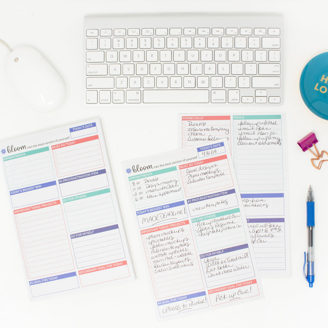 Planning Pad, 6" x 9", Double Sided Planning Pad, Teal