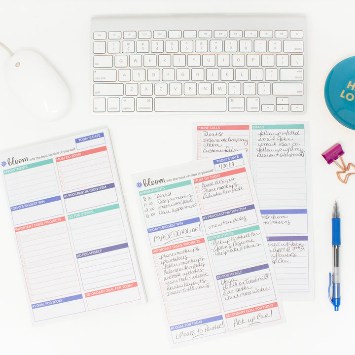 Planning Pad, 6" x 9", Double Sided Planning Pad, Teal