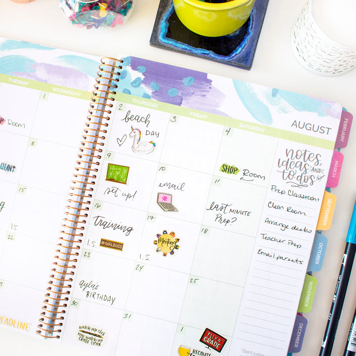 Undated Teacher Planner & Calendar, Learn with Joy