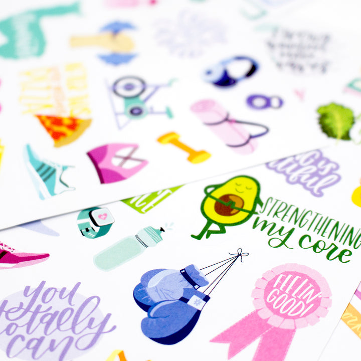 Planner Stickers, Fitness & Healthy Living Pack