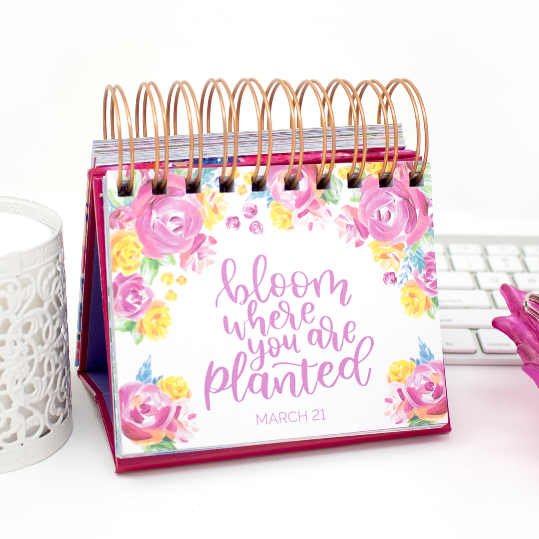 Inspirational Perpetual Desk Easel, Hand-lettered