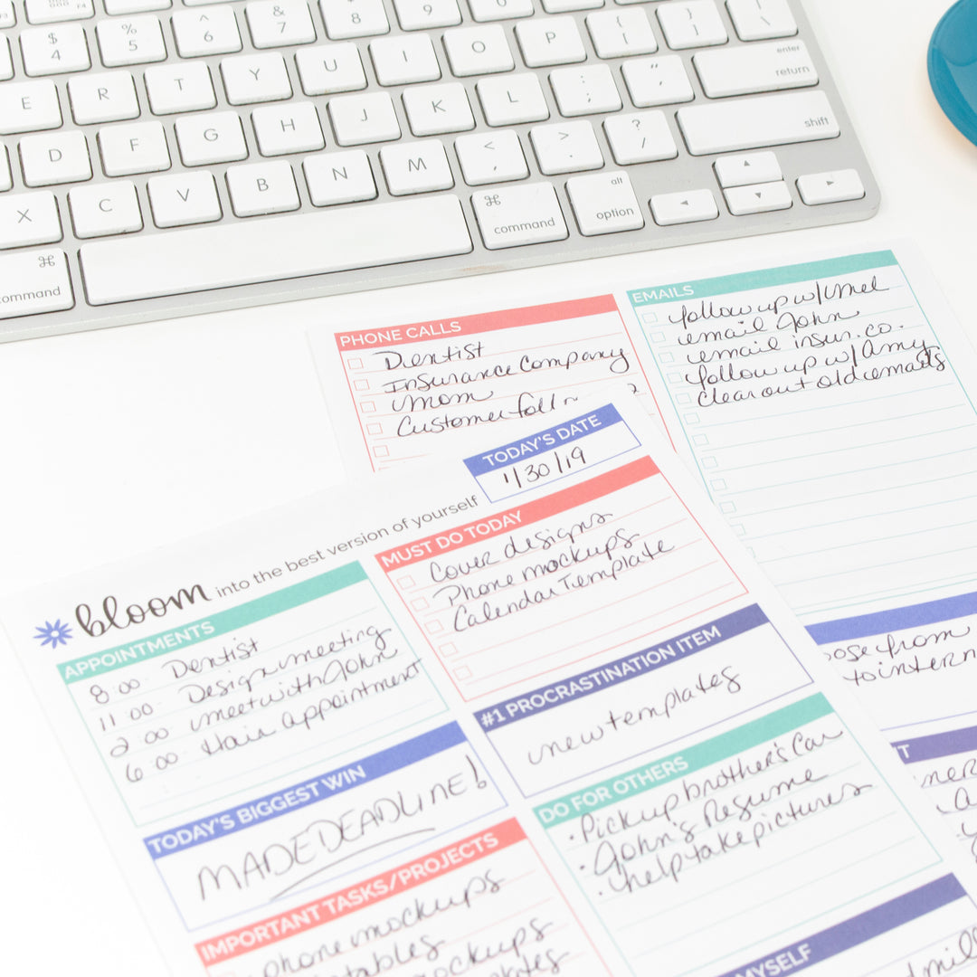 Planning Pad, 6" x 9", Double Sided Planning Pad, Teal