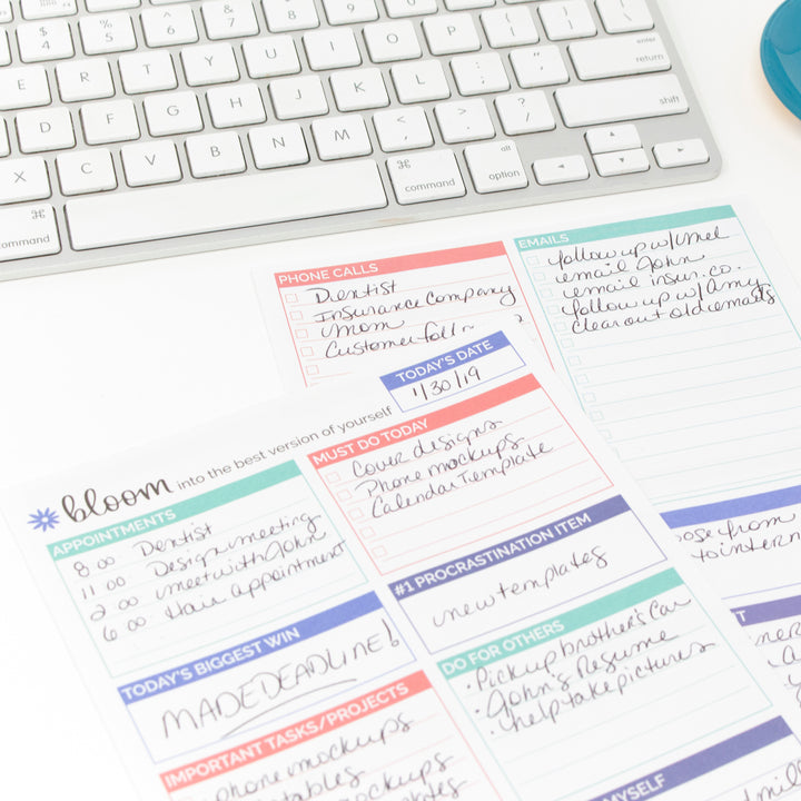 Planning Pad, 6" x 9", Double Sided Planning Pad, Teal