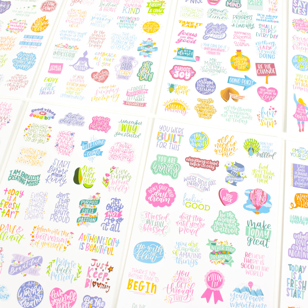 Planner Stickers, Inspirational Quote Pack