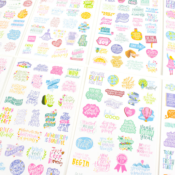 Planner Stickers, Inspirational Quote Pack