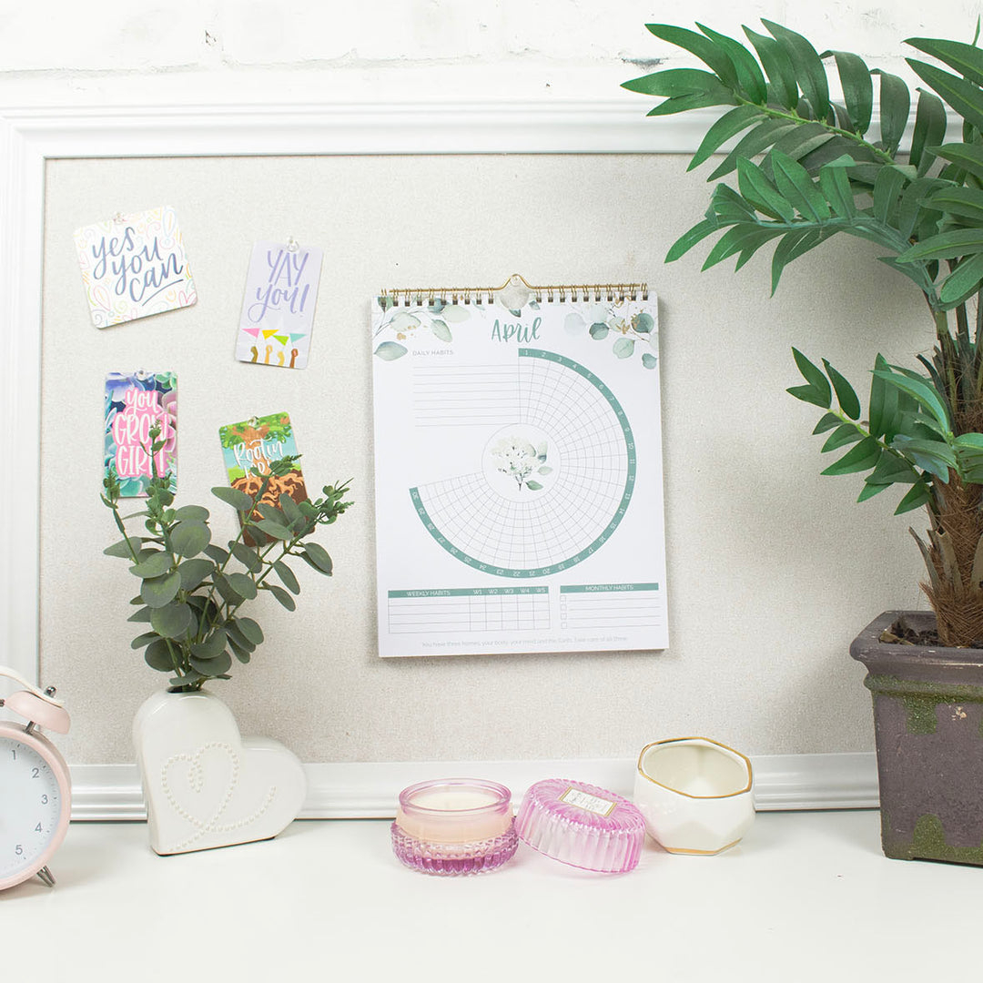 Habit Tracking Calendar, 8” x 10”, Greenery