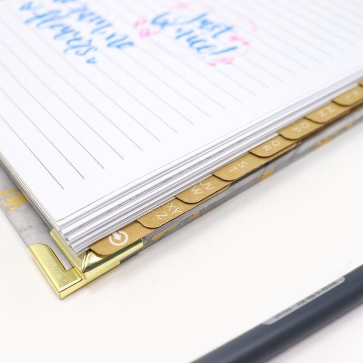 Contact Book, Marble Gold Stamp