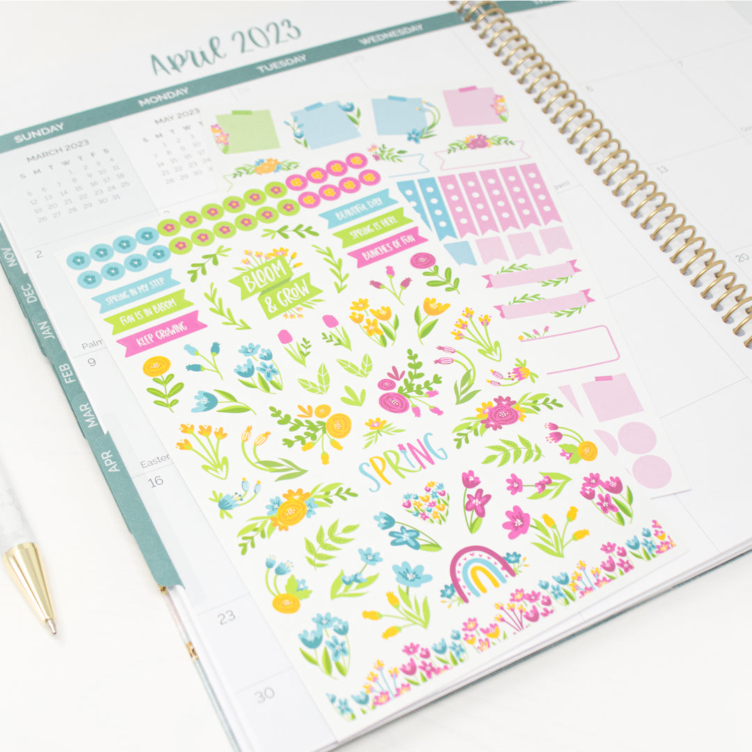 Planner Stickers, Decorative Floral Pack