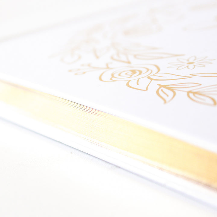 Guest Book, Gold Floral