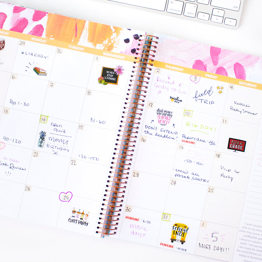 Undated Teacher Planner & Calendar, Learn with Joy