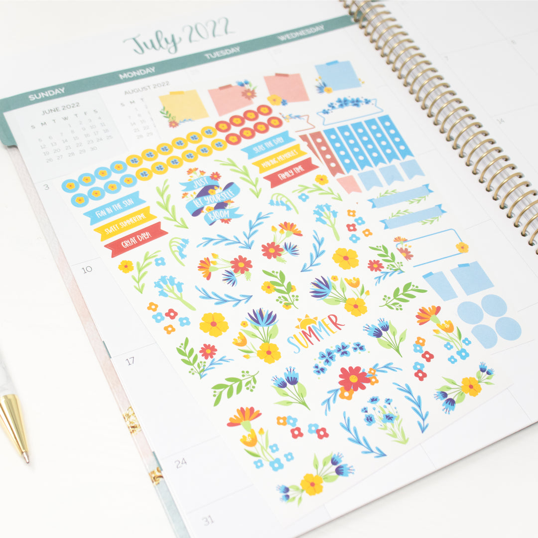 Planner Stickers, Decorative Floral Pack