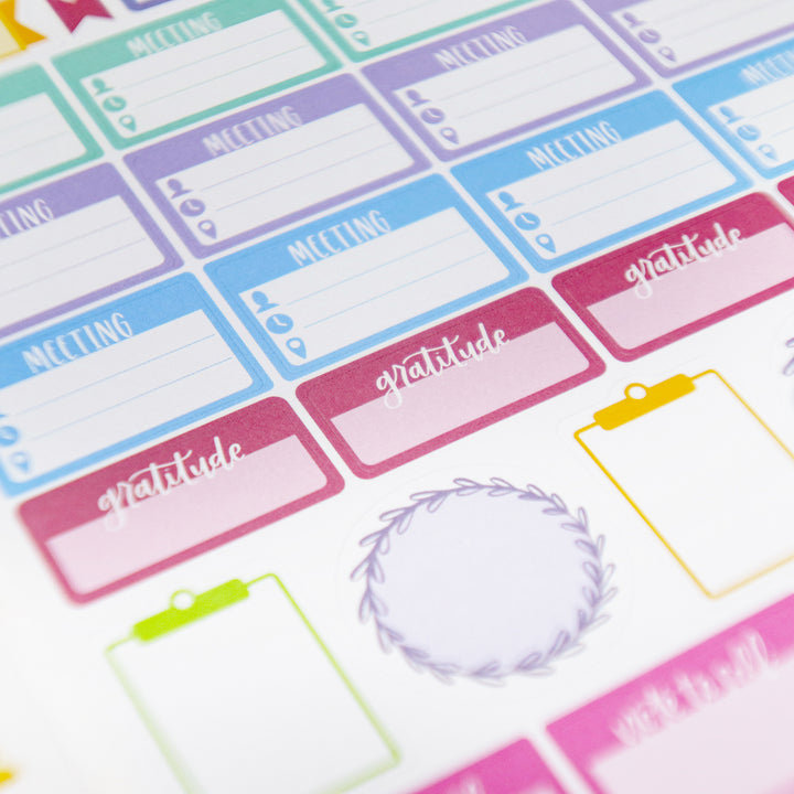 Planner Stickers, Teacher Pack, Bright