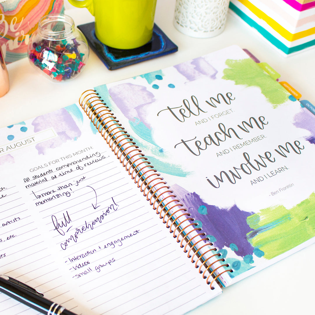 Undated Teacher Planner & Calendar, Learn with Joy