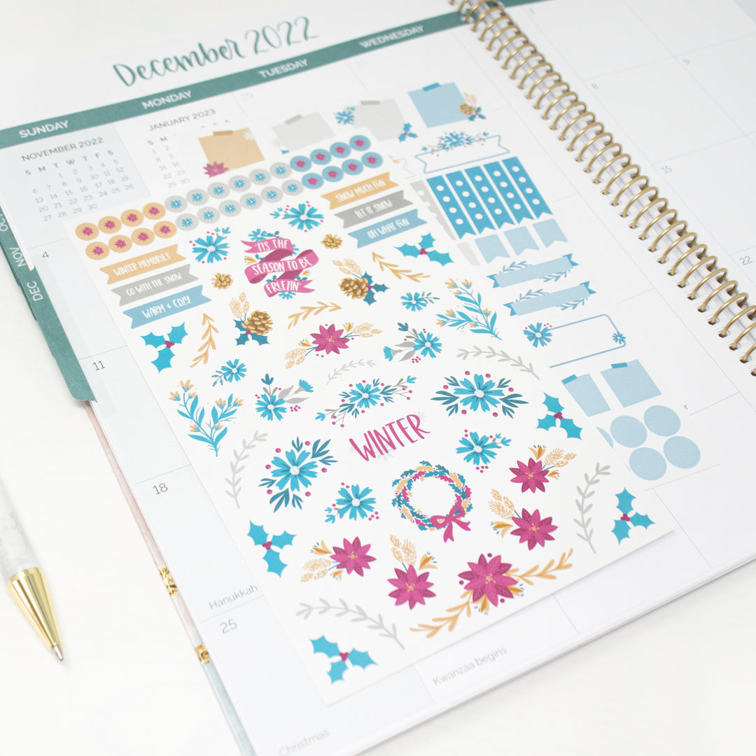 Planner Stickers, Decorative Floral Pack