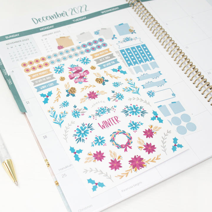 Planner Stickers, Decorative Floral Pack