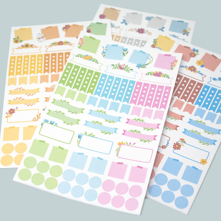 Planner Stickers, Decorative Floral Pack