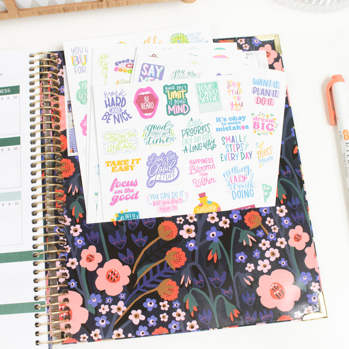 Planner Stickers, Inspirational Quote Pack