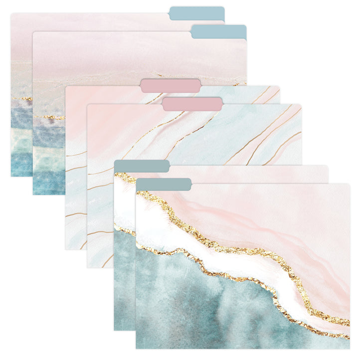 File Folder Set, 6 Pack, Ethereal Marble