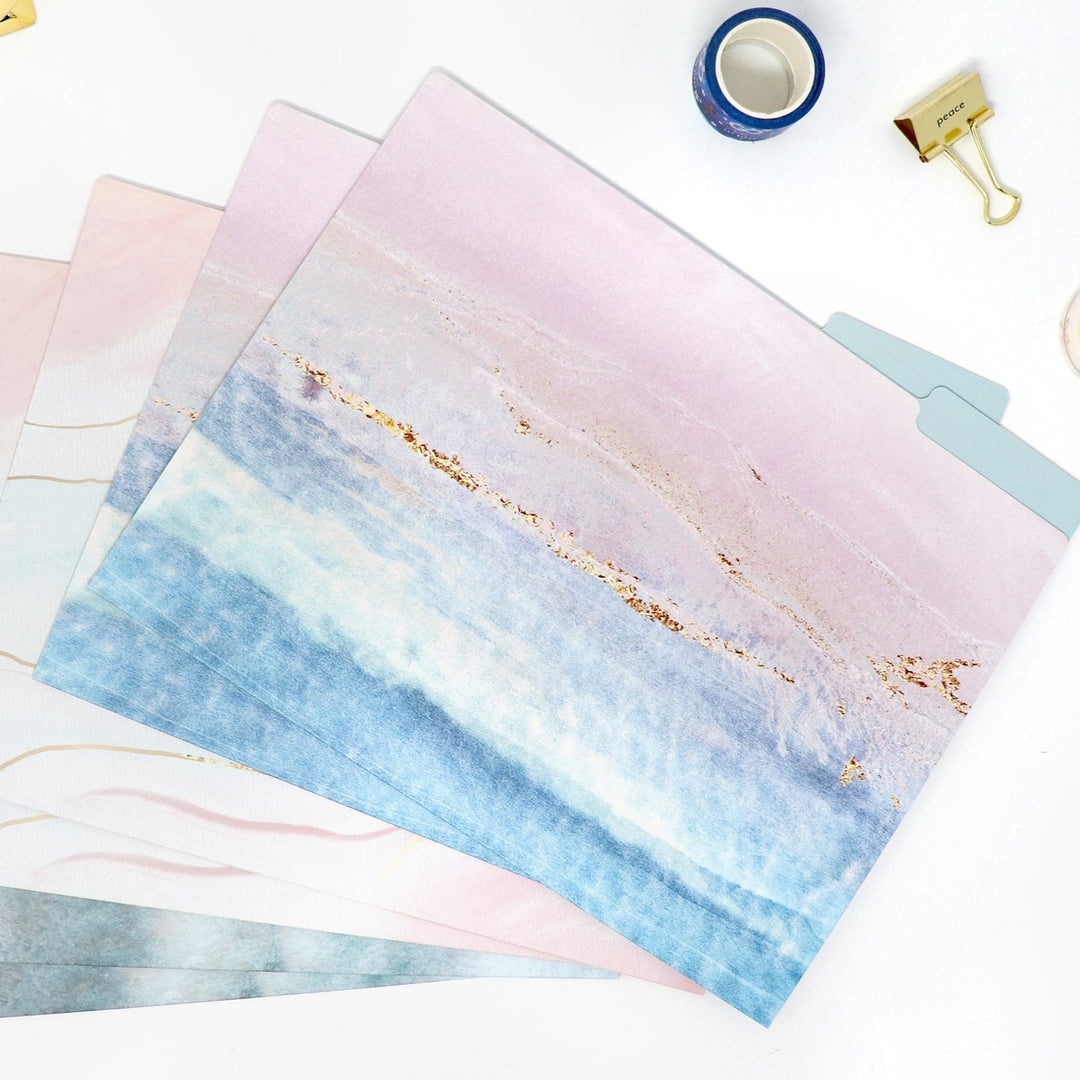 File Folder Set, 6 Pack, Ethereal Marble
