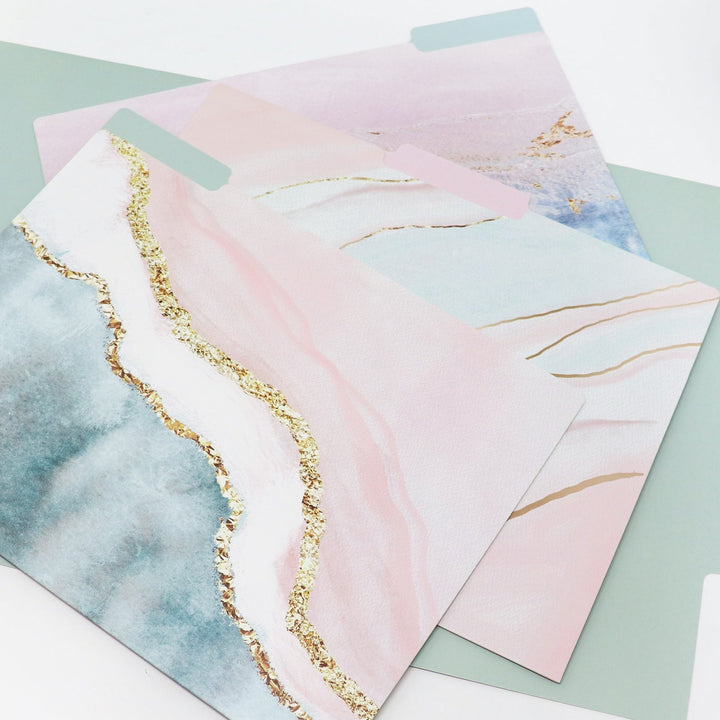 File Folder Set, 6 Pack, Ethereal Marble