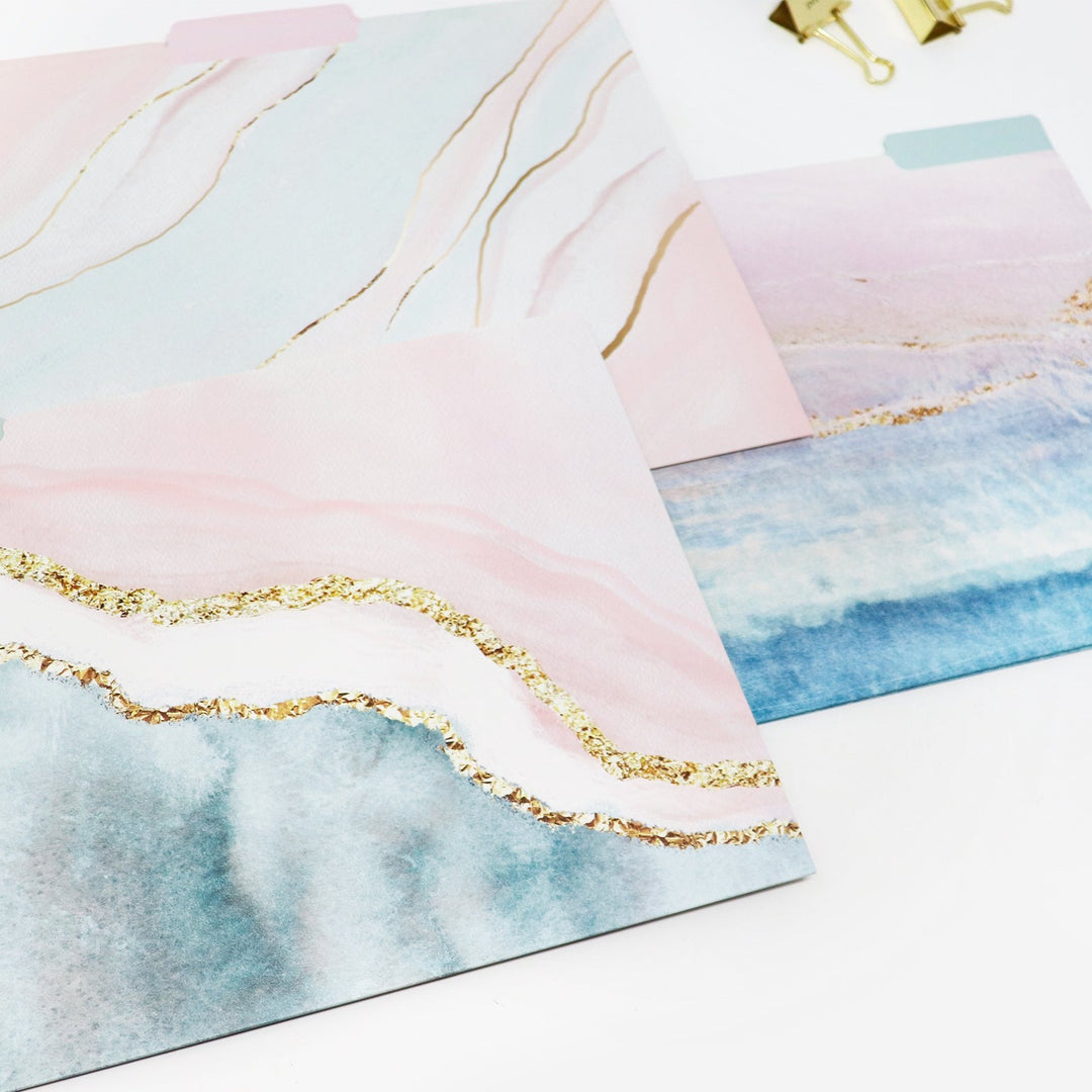 File Folder Set, 6 Pack, Ethereal Marble