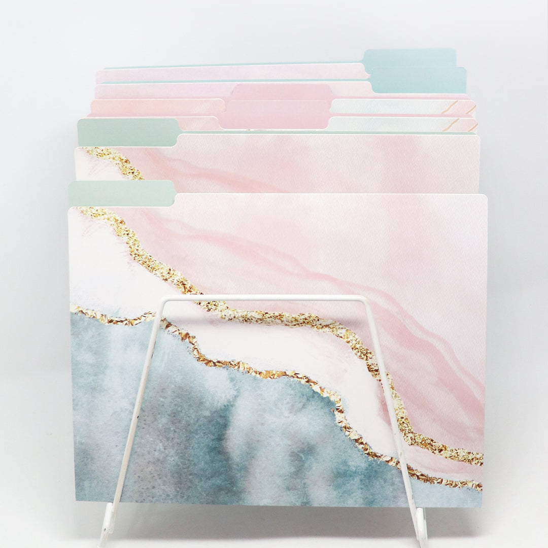 File Folder Set, 6 Pack, Ethereal Marble